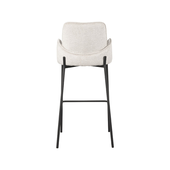 LABEL51 - Barkruk Joni Hoog - Creme Elegance - Zwart Metaal