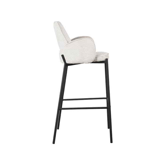 LABEL51 - Barkruk Joni Hoog - Creme Elegance - Zwart Metaal