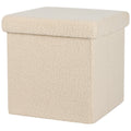 Urban Living poef|hocker|opbergbox - beige - mdf - 38 x 38 cm