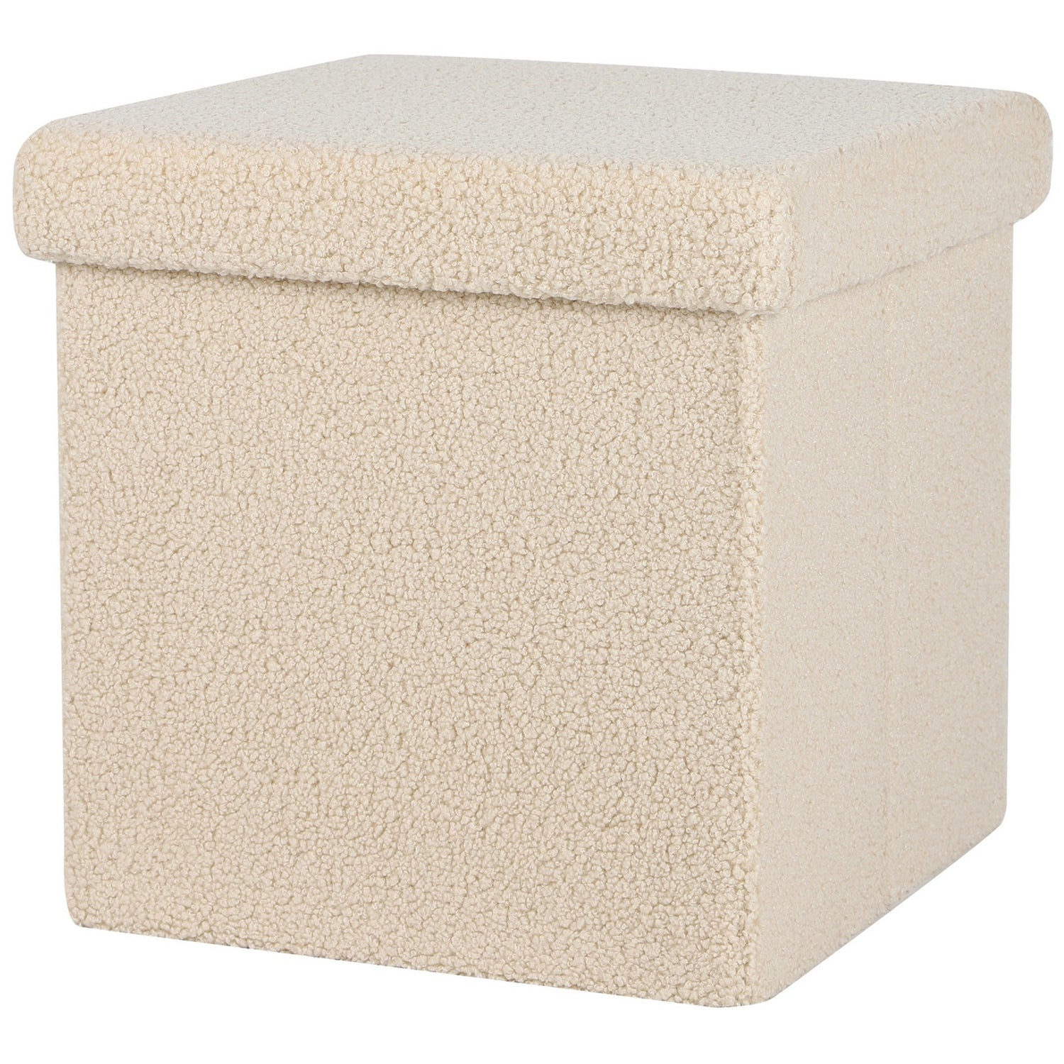 Urban Living poef|hocker|opbergbox - beige - mdf - 38 x 38 cm