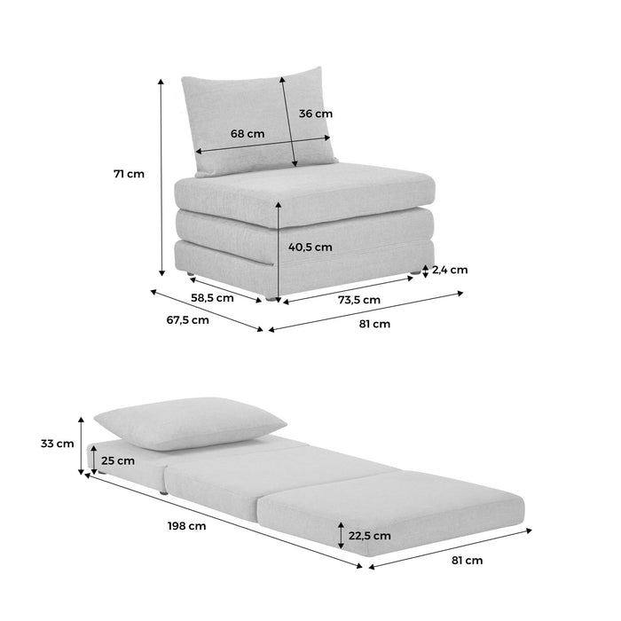 sweeek - Slaapfauteuil convertible chenille stof 1 plaats