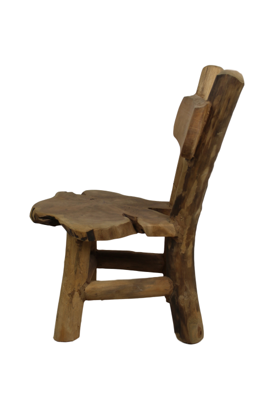 Kinderstoel Flintstone - oud teakhout