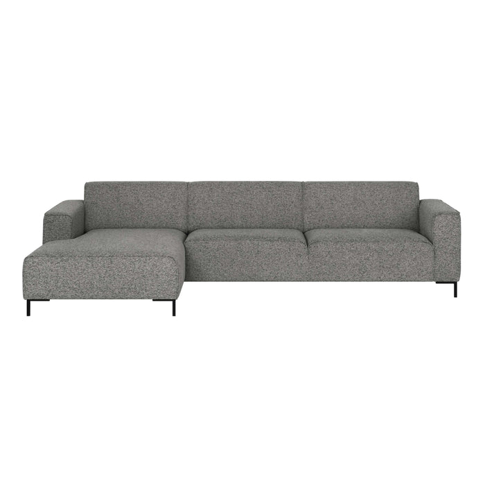 by fonQ Loft Hoekbank met Chaise Longue Links - Chenille Melange - Steengrijs