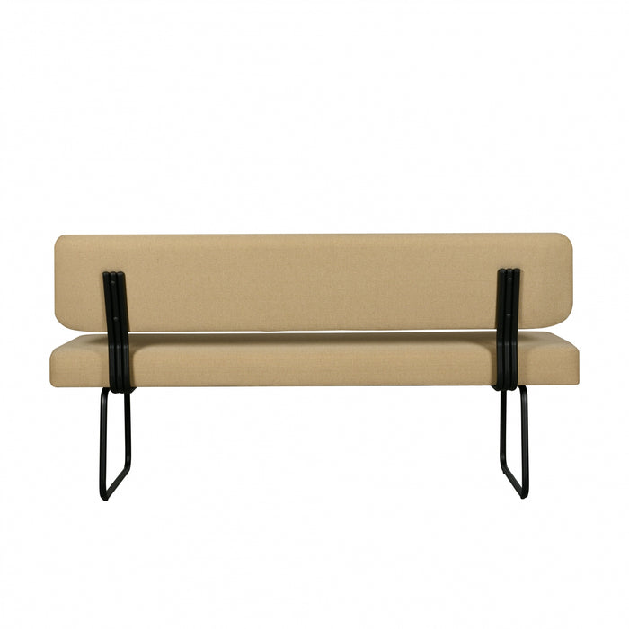 Eetkamerbank Lerdal - Geel - Textiel - 175x88x65cm (BxHxD)