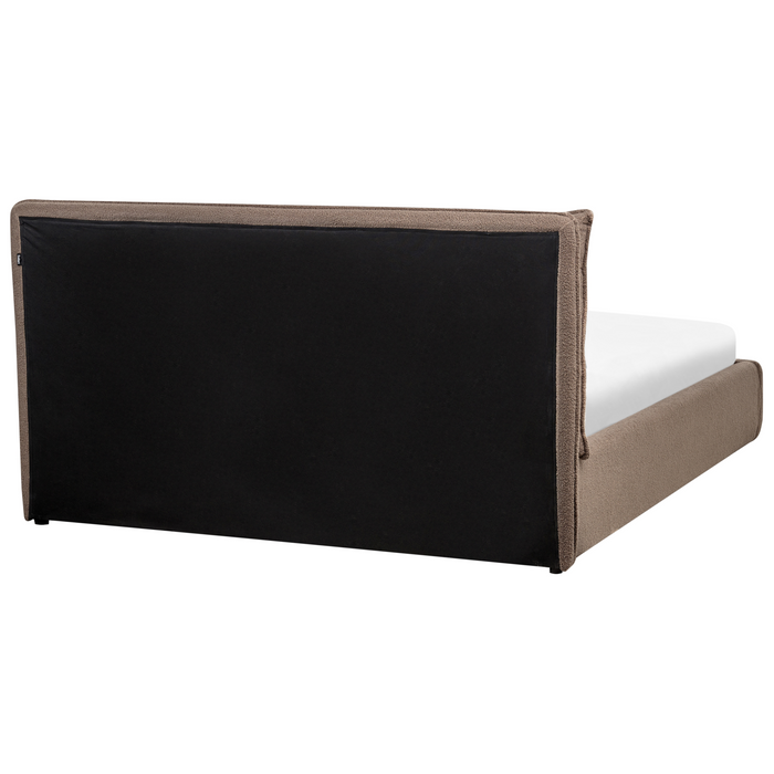 Beliani-BAJONNA-Bed met opbergruimte-Taupe-160 x 200 cm-Bouclé