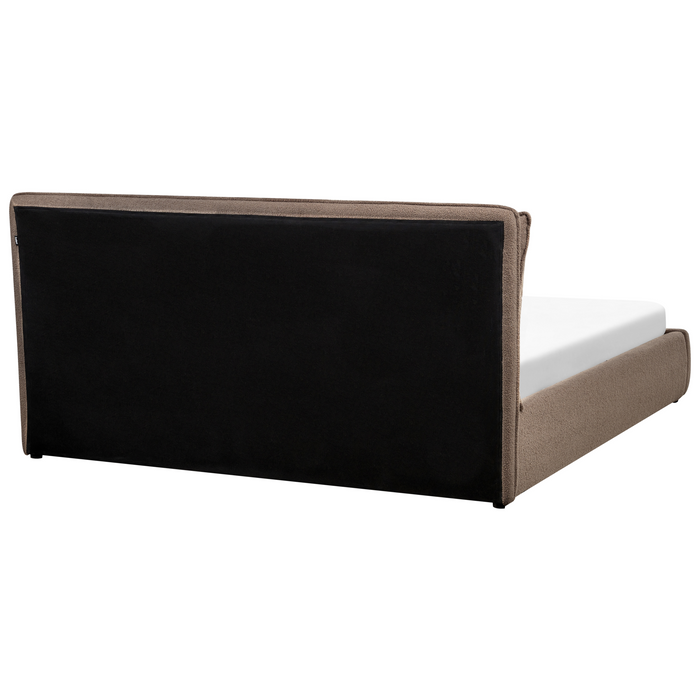 Beliani-BAJONNA-Bed met opbergruimte-Taupe-180 x 200 cm-Bouclé