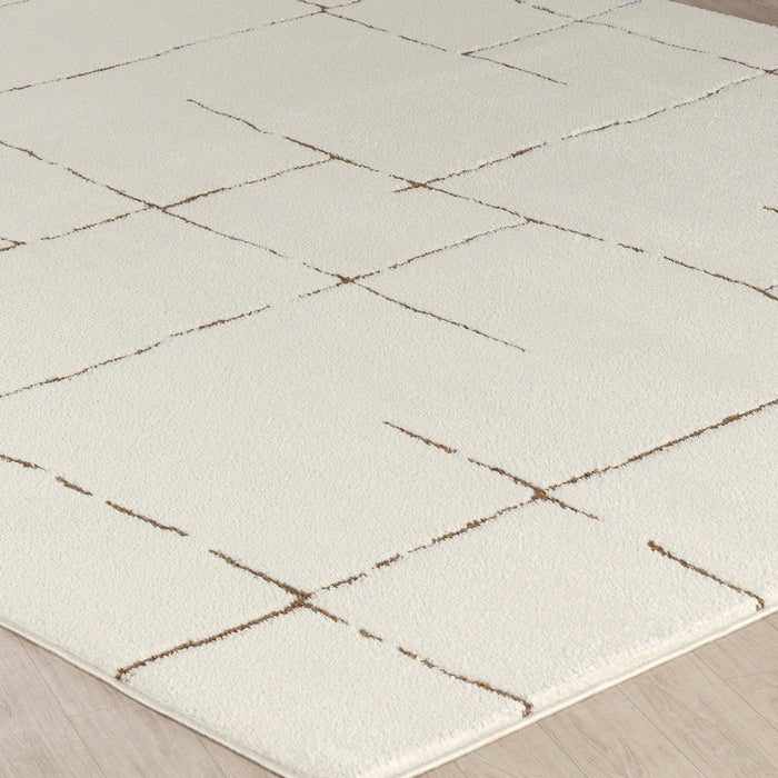 by fonQ Stribb Vloerkleed 160 x 213 cm - Latte