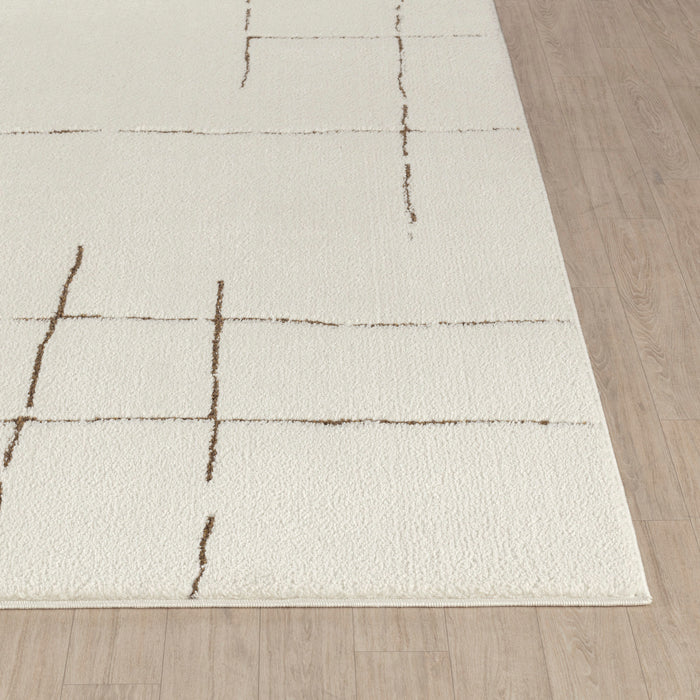 by fonQ Stribb Vloerkleed 160 x 213 cm - Latte