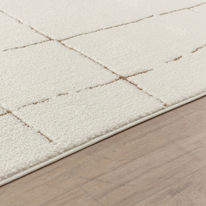 by fonQ Stribb Vloerkleed 160 x 213 cm - Latte