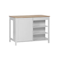 sweeek - 3-in-1 keukeneiland, 5 planken, 1 deur, 1 lade, 120cm