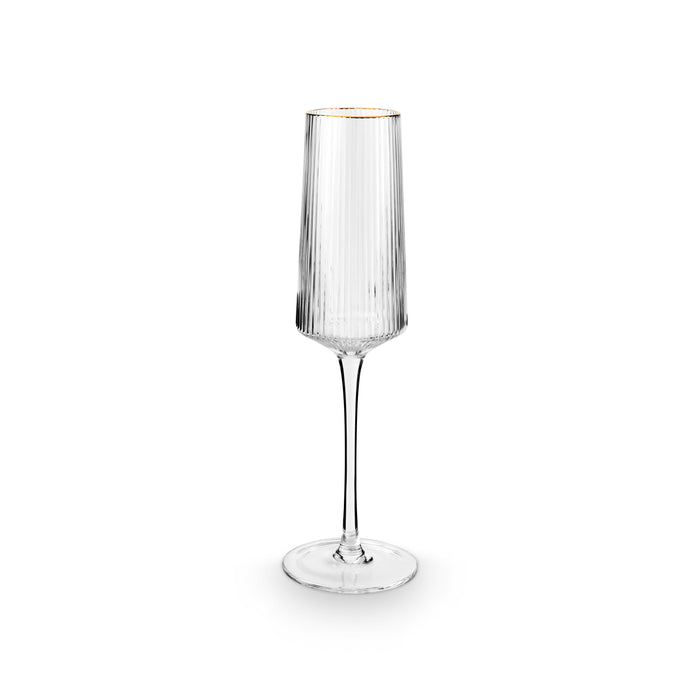 vtwonen Champagneglazen - Glazen set van 4 - met Gouden Rand