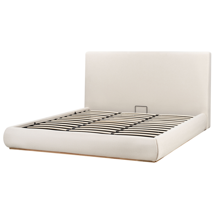 Beliani-CAMPAGNE-Bed met opbergruimte-Beige-180 x 200 cm-Polyester