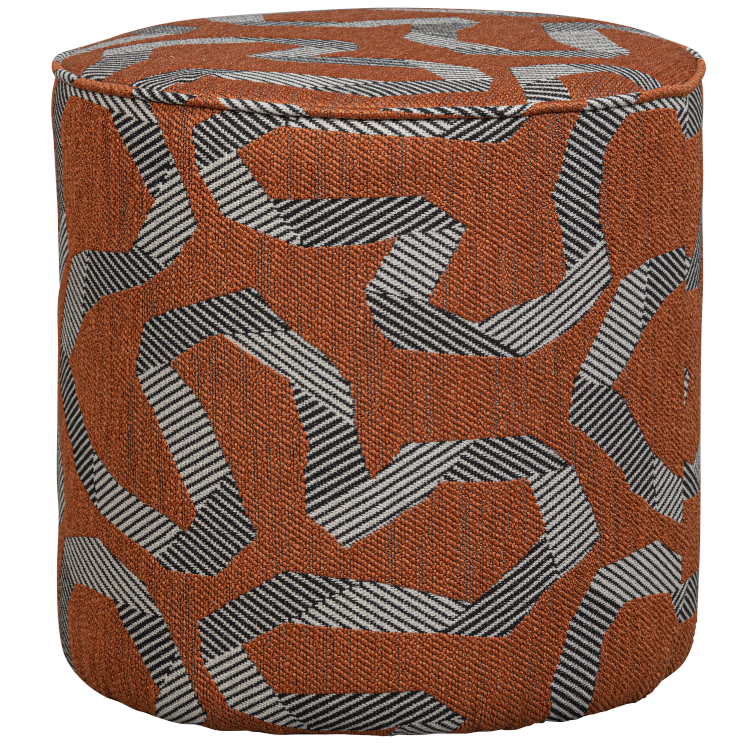 WOOOD Lex Poef - MDF| Polyester - Slinger Roest Melange - ⌀46 cm