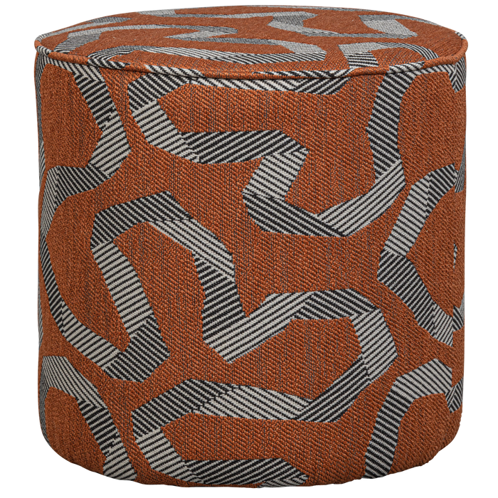 WOOOD Lex Poef - MDF| Polyester - Slinger Roest Melange - ⌀46 cm