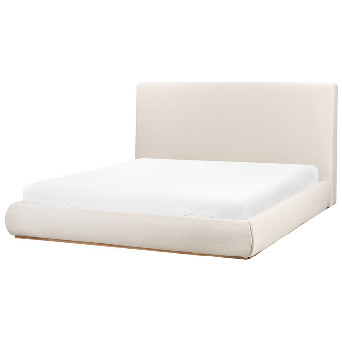 Beliani-CAMPAGNE-Bed met opbergruimte-Beige-180 x 200 cm-Polyester