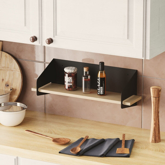 Calicosy - Wandplank L60 cm WREN - Zwart|hout