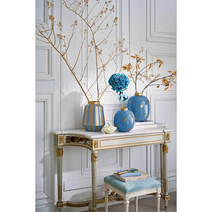 Pip Studio Vaas Dots - Bloemenvaas van Metaal - Blauw| Goud - 32cm