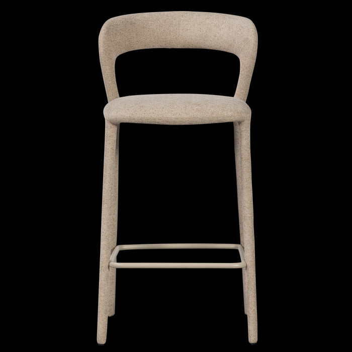 WOOOD Noble Barstoel - Polyester - Zand - 95x48x52
