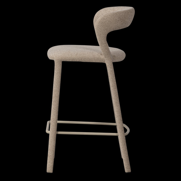 WOOOD Noble Barstoel - Polyester - Zand - 95x48x52