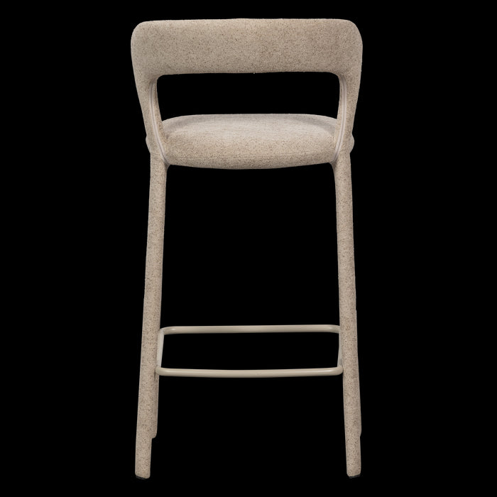 WOOOD Noble Barstoel - Polyester - Zand - 95x48x52