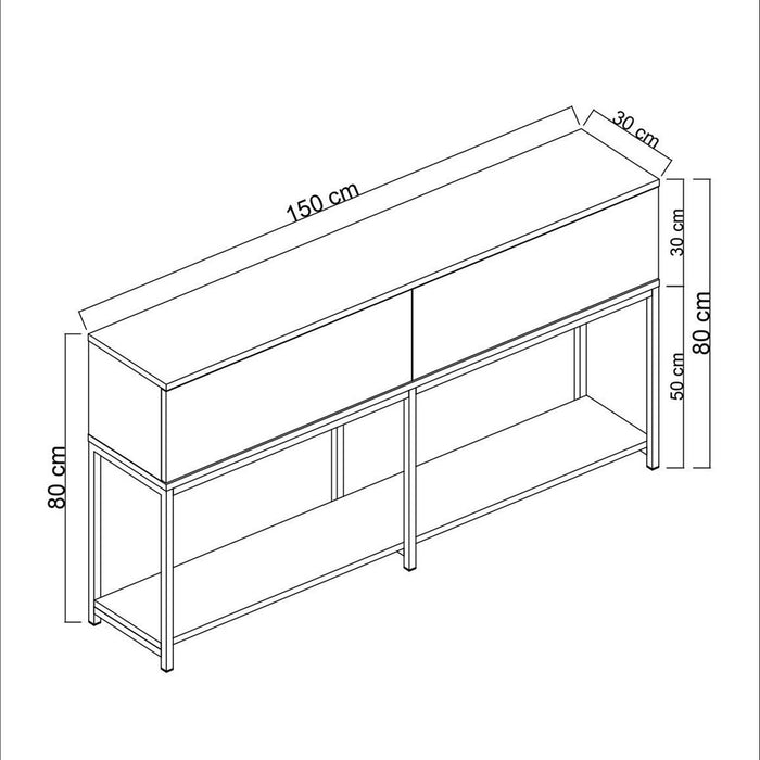 Calicosy - Consoletafel LORD - B150 cm - Zilver