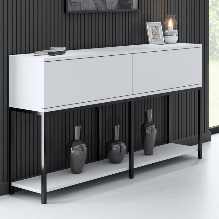 Calicosy - Consoletafel LORD - B150 cm - Wit| Zwart