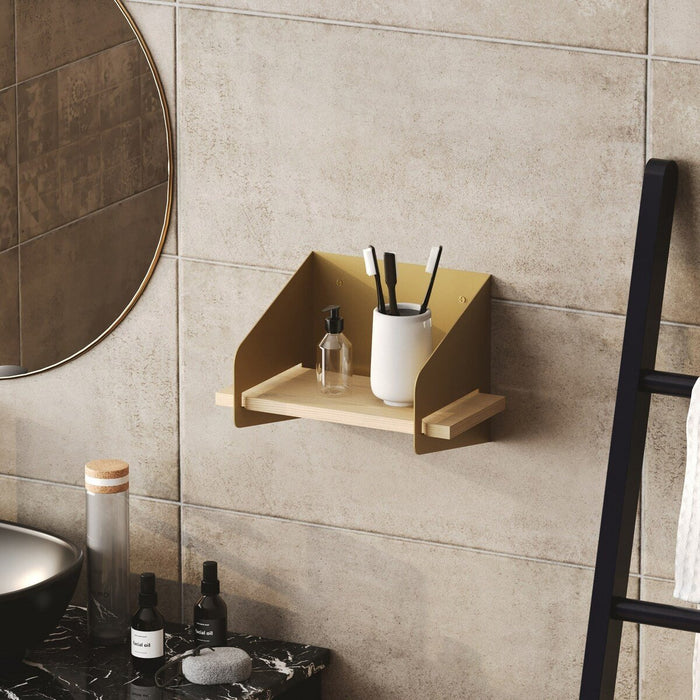 Calicosy - Wandplank L30 cm WREN - Goud|Hout