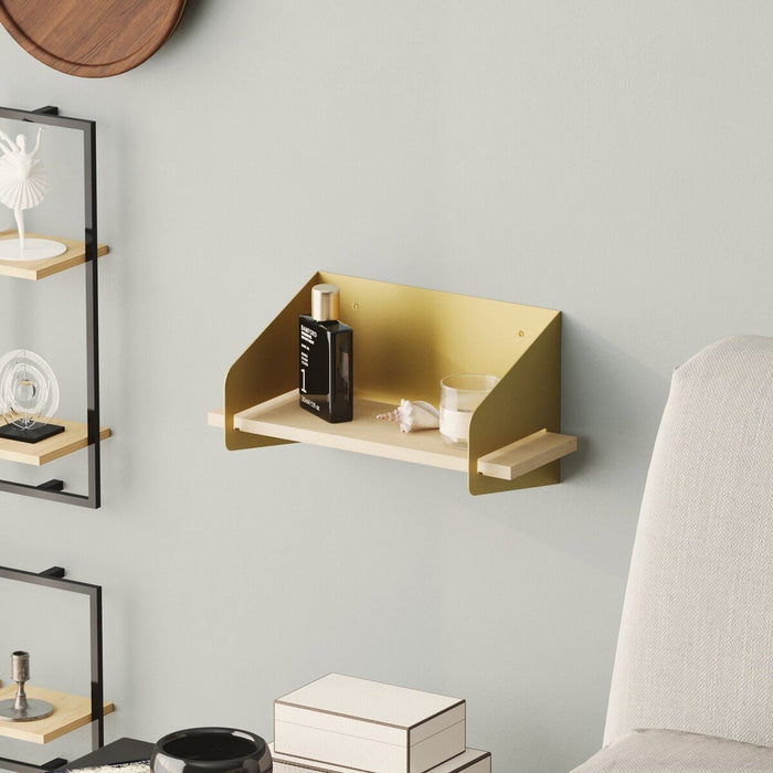 Calicosy - Wandplank L40 cm WREN - Goud|Hout