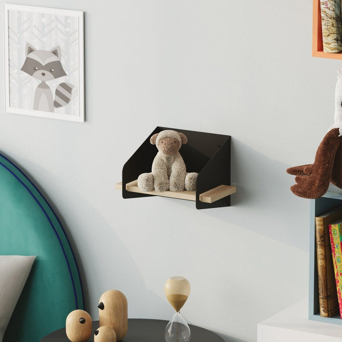 Calicosy - Wandplank L30 cm WREN - Zwart|hout