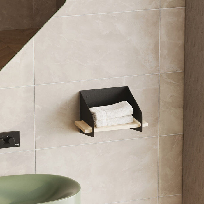 Calicosy - Wandplank L30 cm WREN - Zwart|hout