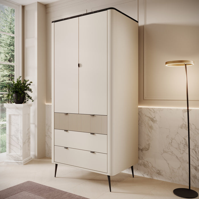 Meubella - Kledingkast Mace - Beige - 90 cm