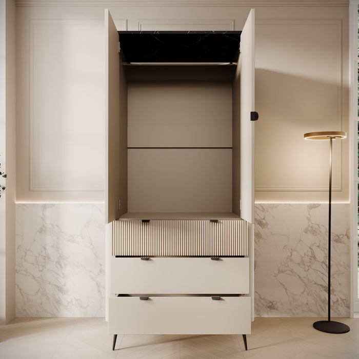 Meubella - Kledingkast Mace - Beige - 90 cm