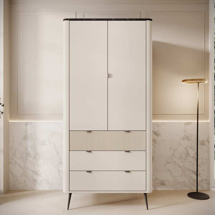 Meubella - Kledingkast Mace - Beige - 90 cm