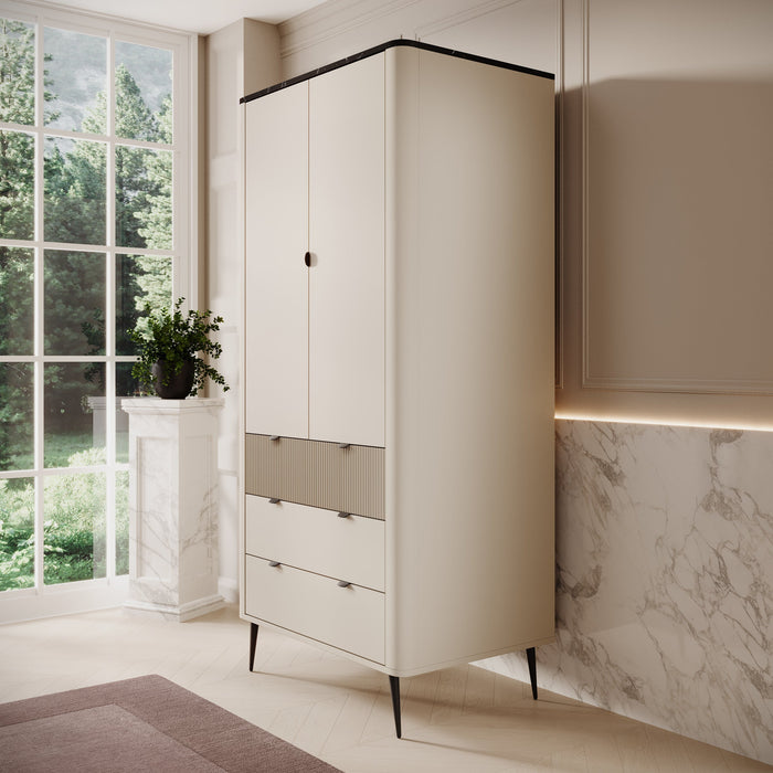 Meubella - Kledingkast Mace - Beige - 90 cm