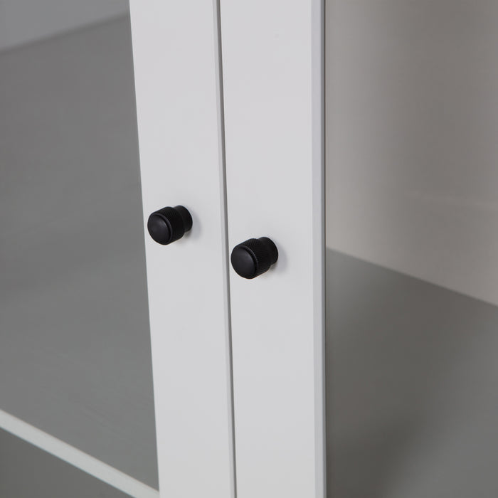 WOOOD Xam Vitrinekast - Grenen - Wolkengrijs - 155x100x40