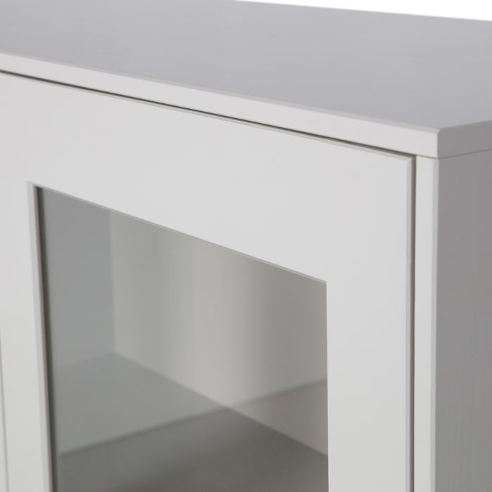 WOOOD Xam Vitrinekast - Grenen - Wolkengrijs - 155x100x40