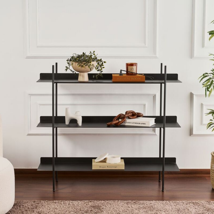 Calicosy - Metalen Wandrek PIPER - B120 cm - Zwart