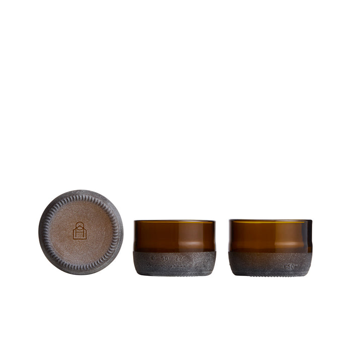 Originalhome Glas van upcyclede bierfles Bruin - S3