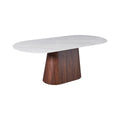 Giga Meubel - Eettafel Wit Keramiek|Walnoot - 200x90x75cm - Madia