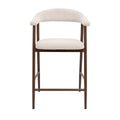Giga Meubel - Barkruk Beige Stof|Walnoot - Mila - Set van 2