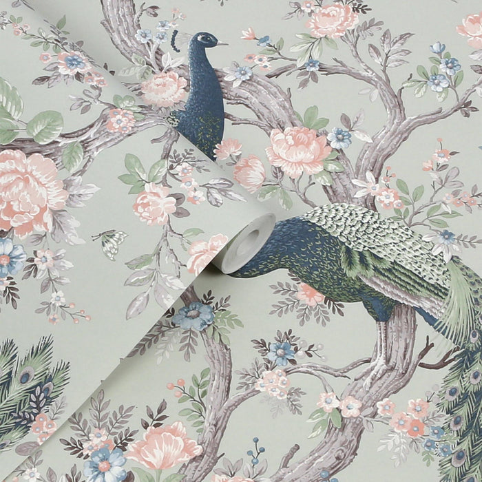 Laura Ashley - Vliesbehang - Belvedere Saliegroen