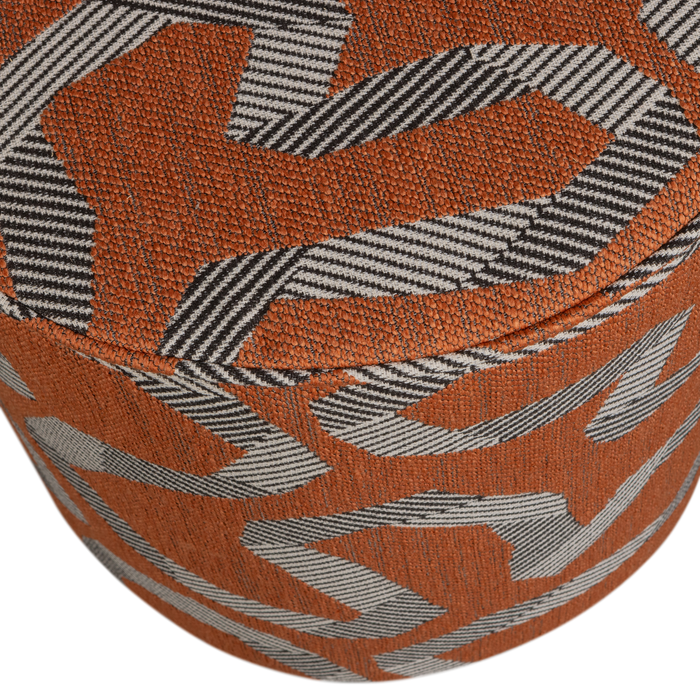 WOOOD Lex Poef - MDF| Polyester - Slinger Roest Melange - ⌀46 cm