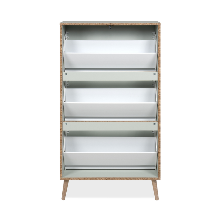 Calicosy - Schoenenkast VIGO - B70 cm - Salie | Sonoma-eik