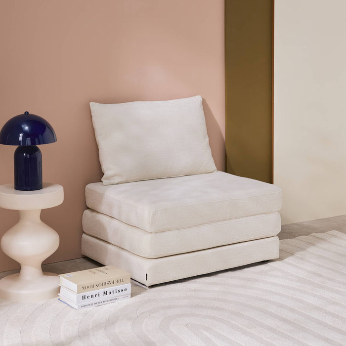 sweeek - Slaapfauteuil convertible chenille stof 1 plaats