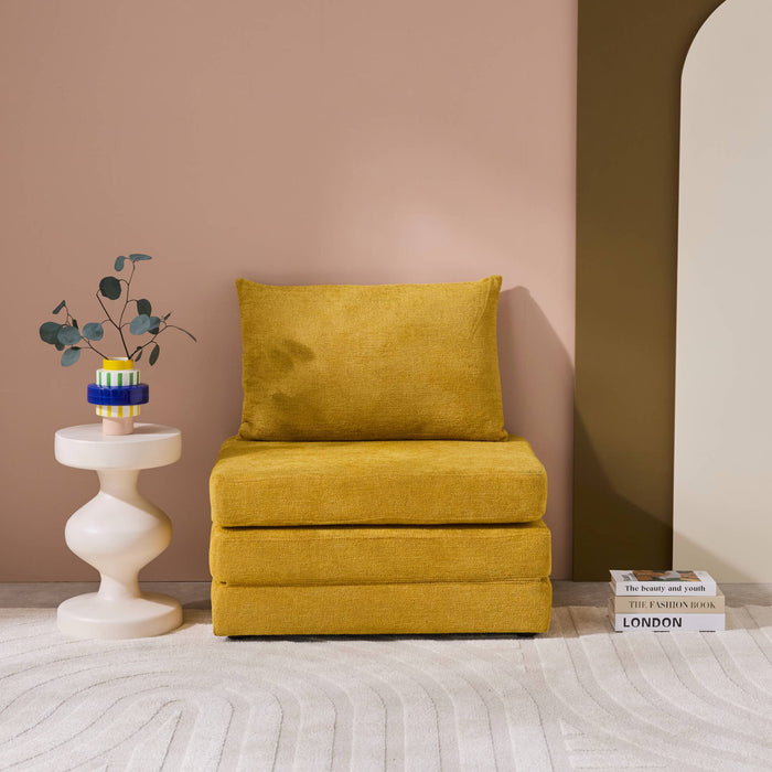 sweeek - Slaapfauteuil convertible chenille stof 1 plaats