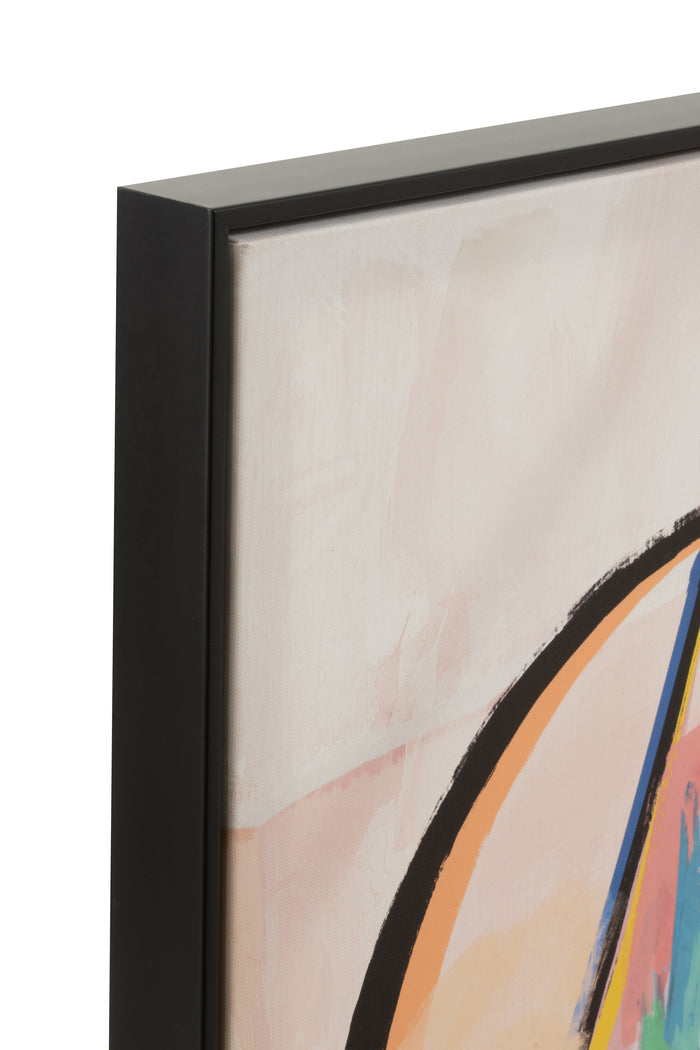 J-Line wanddecoratie Abstract Gezichten - canvas|verf - mix - 2 stuks