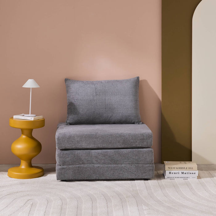 sweeek - Slaapfauteuil convertible chenille stof 1 plaats