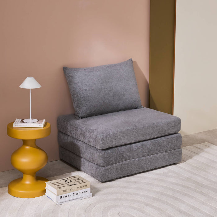sweeek - Slaapfauteuil convertible chenille stof 1 plaats