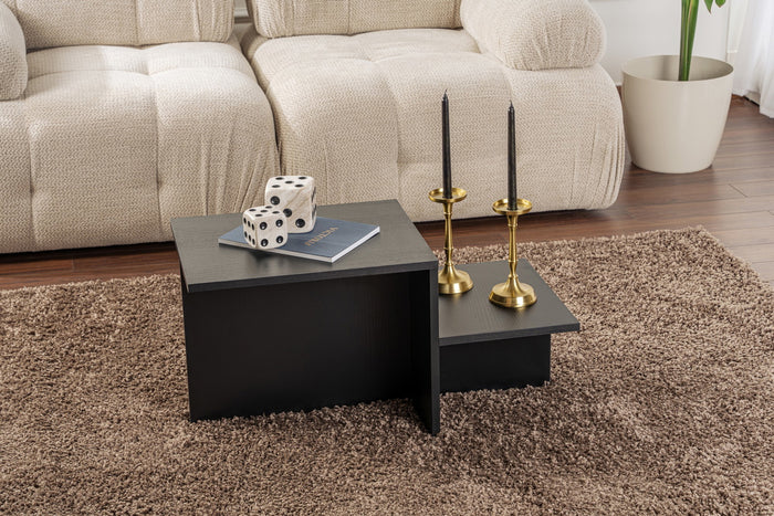 Giga Meubel - Salontafel Zwart Hout - 80x40x40cm - Harmony