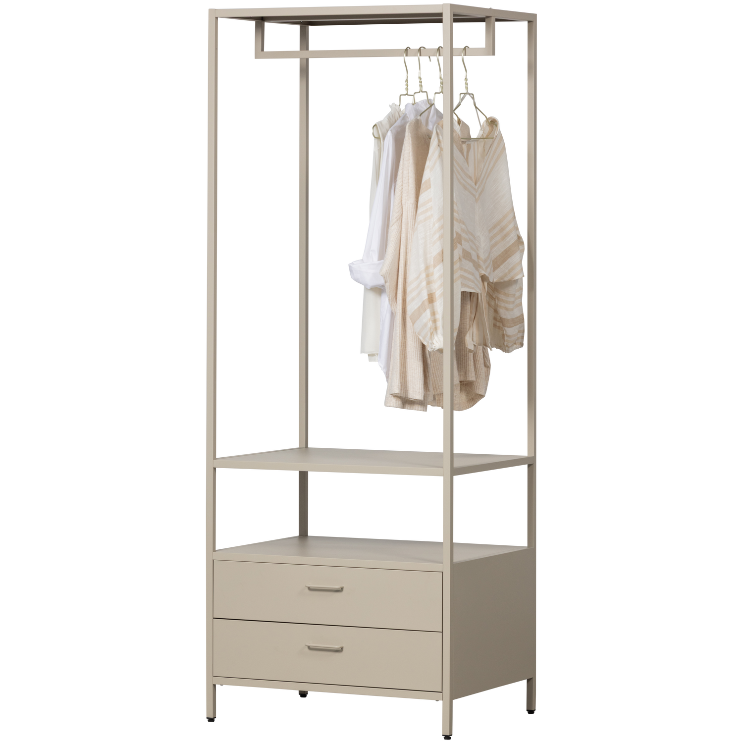 WOOOD Ferris Open Kledingkast 100 cm - Metaal - Zand - 185x70x54